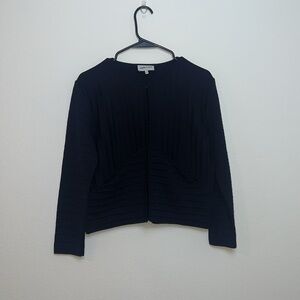 NWOT BIMBA Y YOLA WOMENS Navy with Black Stripes Mini Cardigan